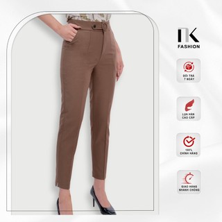 Quần Tây Nữ Công Sở NK Fashion Dáng Baggy Cạp Cao Phối Đai Cúc Đẹp, Nhập Hàn Cao Cấp NKFQU2104001