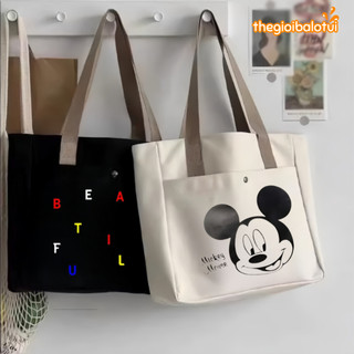 Túi Tote vải đeo vai đi học đi chơi GENTLE WOMAN vải canvas mềm đẹp, có ngăn phụ, có khóa siêu hót