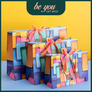 "giá sỉ - set 5 cái" túi giấy quà tặng sắc màu sang trọng - be you gift bags