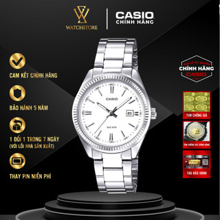  Đồng Hồ Nữ Casio LTP-1302D-7A1VDF Màu Trắng Kim Bạc Dạ Quang Mặt Kính Khoáng 30.2mm Dây Kim Loại Không Gỉ Chính Hãng 