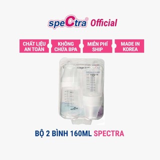 Bộ Hai Bình Cổ Rộng PP Spectra 160ml Chính hãng Hàn Quốc