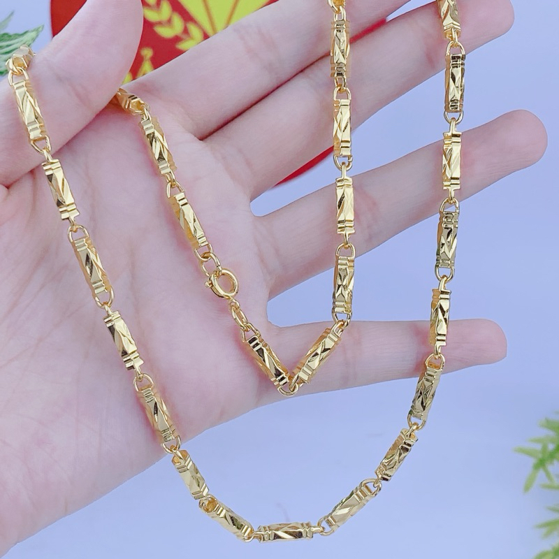 Dây Chuyền, Vòng Cổ Nam Ống Trúc Mạ Vàng 18k Bền Đẹp, Sang Trọng, Thanh Lịch
