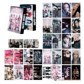Hộp lomo mực hồng shut down cùng thiệp nhỏ pink venom bộ 30 tờ