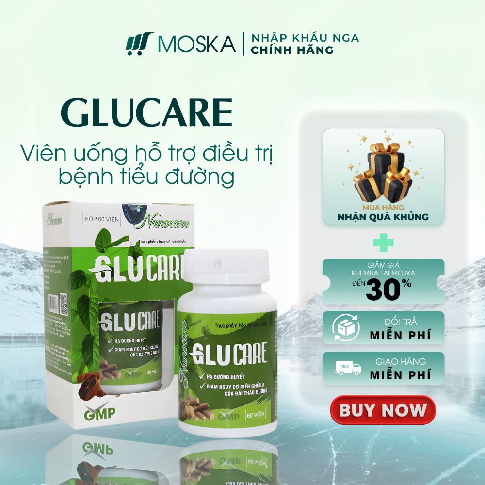 Viên Uống Hỗ Trợ Đường Huyết, Giảm Tiểu Đường, Nguy Cơ Biển Chứng Tiểu Đường, Thực Phẩm Bảo Vệ Sức Khỏe GLUCARE 60v