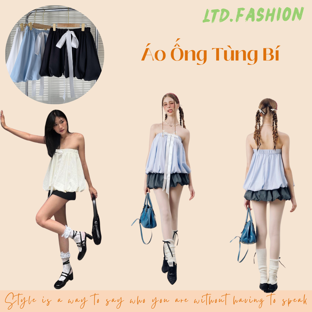ÁO ỐNG TÙNG BÍ ĐÍNH NƠ - LTD.FASHION - KALE TOP