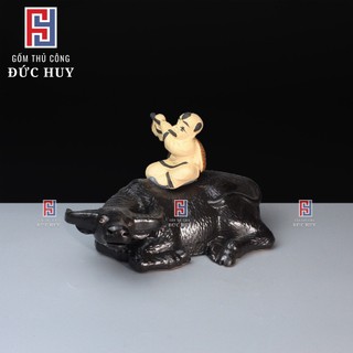 Tượng gốm Bé cưỡi trâu - Phụ kiện trang trí tiểu cảnh - hòn non bộ