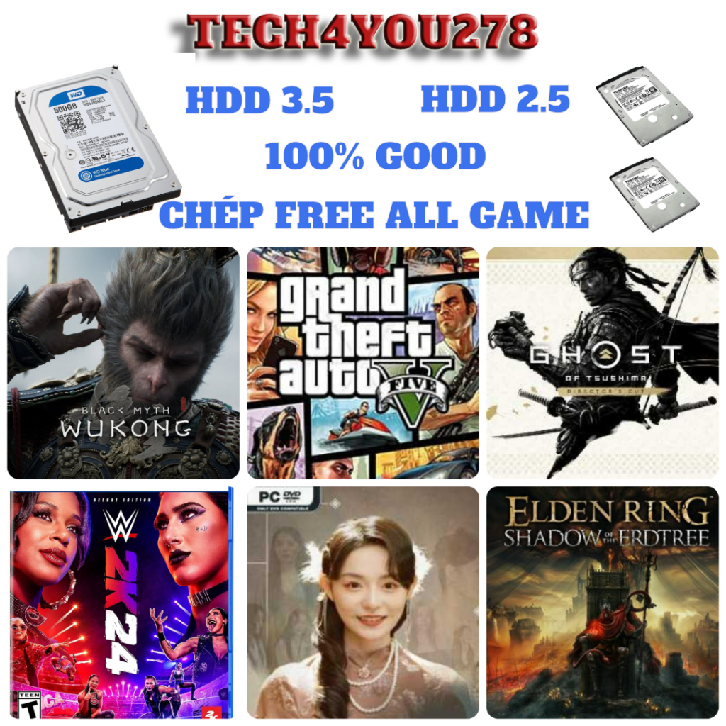Ổ CỨNG HDD GAME 3.5 INCH | 2TB | 1TB | 500GB SK 100% CHUYÊN DỤNG GAME PC, PS3 (God of War, Red Reade
