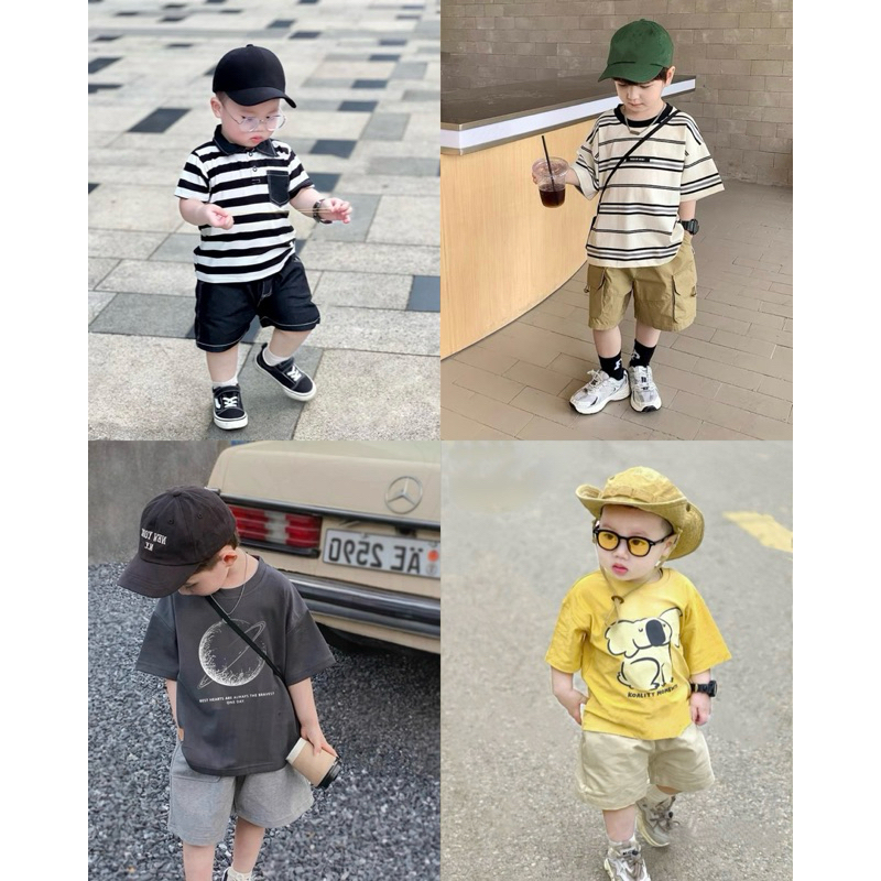 8-30kg.Bộ bé trai cotton mềm mát cho bé trai.Quần áo trẻ em đẹp.Kho sỉ mẹ Gạo. 4 bộ hot trend Hàn quốc