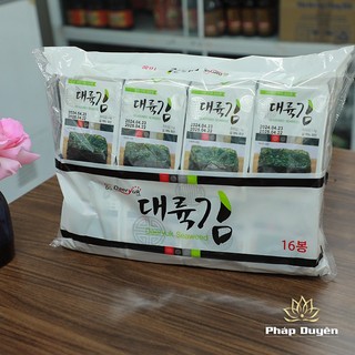 Thực Phẩm Chay - Rong Biển Lá Ăn Liền, Cuộn Cơm - Lá Kim Vị Oliu hanmirae (Lốc 16 gói)