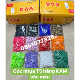 50 bộ cúc bấm nhựa 4 thành phần T5 hãng KAM-phụ liệu may Vân Anh