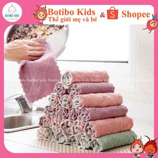 Com 10 khăn đa năng lau tay, khăn lau nhà bếp, khăn lau kính lau bát botibo kids