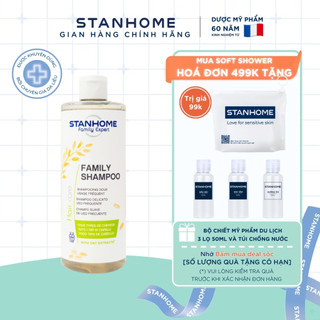 Dầu Gội Đầu Không Xà Phòng Hương Yến Mạch STANHOME Family Shampoo pH 5 An Toàn Cho Mọi Loại Tóc Dùng Được Mỗi Ngày 400ML