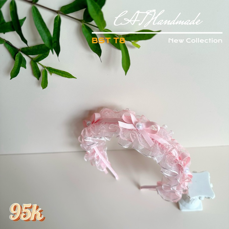 Cài/bờm ren voan tiểu thư by CATHandmade,phụ kiện cài tóc cho bé gái,lolita