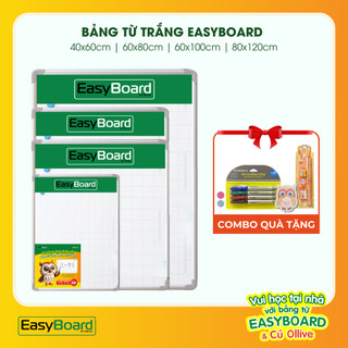 Bảng Từ Trắng Easyboard Tân Hà - Bảng Viết Bút Lông- 40x60,60x80,60x100,80x120cm - Tặng Phụ Kiện 60K