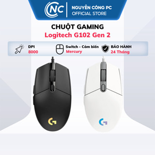  Chuột gaming Logitech G102 Gen 2 Lightsync Black White  App chỉnh led RGB 6 nút lập trình  - BH 24 tháng 