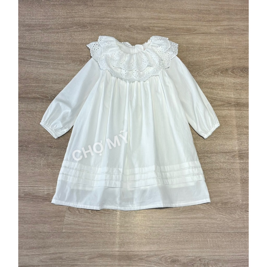 Váy Primitz trắng cổ ren