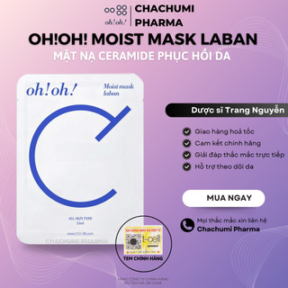 (lẻ) Mặt Nạ Ceramide Phục Hồi Da oh!oh! Moist mask : laban (25ml x 1 hộp 10 miếng)