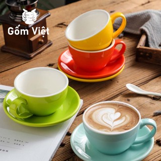 Bộ cốc tách cà phê sứ pha Cappuccino, Espresso dung tích 70-330ml, nhiều màu sắc cao cấp - Gốm sứ Bát Tràng - Gốm Việt