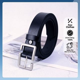 Thắt lưng nam nữ bản nhỏ dây nịt da PU BBelt Kuu Clothes Mặt Chữ B bản 2.3cm, 2.8cm phong cách cá tính  - Dây nịt BBelt