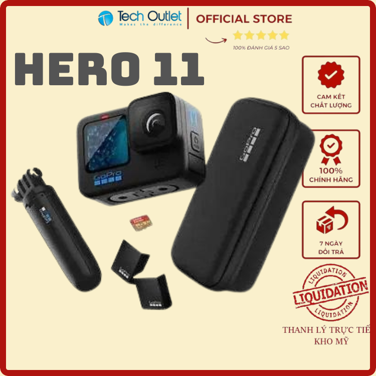 camera hành động gopro 11 black hàng chính hãng - bảo hành 12 tháng