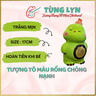Tượng thạch cao, rồng chống nạnh, size 17cm không kèm màu, tượng thạch cao tùng lyn