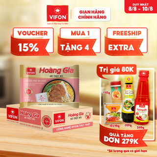 [VOUCHER đến 80K]-Thùng 18 gói Mì Thịt Bò HOÀNG GIA VIFON 130gr / Gói
