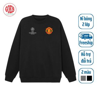 Áo sweater MU form rộng unisex vải nỉ bông hai mặt - Áo nỉ MU tay dài cổ tròn Gokis shop