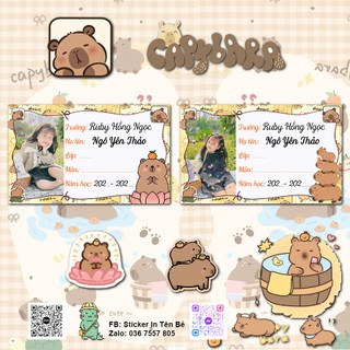 Nhãn Dán Vở/Sách In Kèm Tên + Ảnh Bé - Nhãn dán - in tên bé theo yêu cầu - giá rẻ - 20 chiếc nhãn dán bóc sẵn
