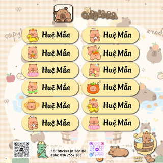 Sticker Dán In Tên Bé - 96 nhãn dán - thiết kế theo yêu cầu - mẫu 12 hình - Tem dán - Nhãn dán đồ dùng học tập cho bé