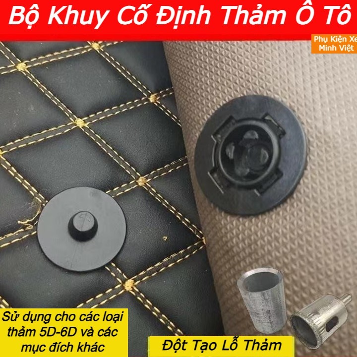 Combo 5-10 Bộ Khuy Cố Định Thảm Lót Sàn Ô Tô 5D 6D – Chống Trượt – 4 Mảnh – Phù Hợp Mọi Loại Xe