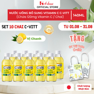 Combo 10 chai tpbs nước chanh vitamin c c-vitt - bổ sung vitamin c - chai 140ml