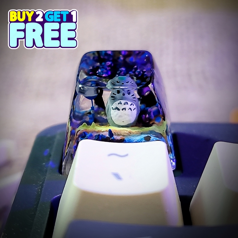 Totoro keycap, nút phím cơ totoro, ghibli keycap, keycap artisan, totoro halloween