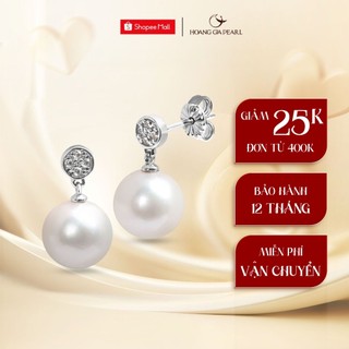 Bông tai ngọc trai thật, khuyên tai bạc đính ngọc trai thật Hoàng Gia Pearl E0163