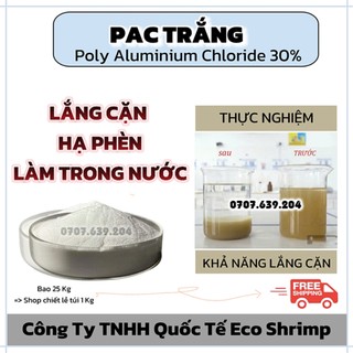 1 kg pac 30% lắng cặn hạ phèn bột trắng hàng ấn độ