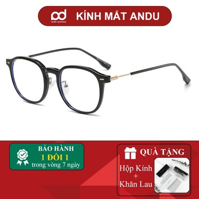 Gọng kính cận thời trang nam nữ ANDU EYEWEAR dáng oval chống tia UV chất liệu nhựa cao cấp - 30174