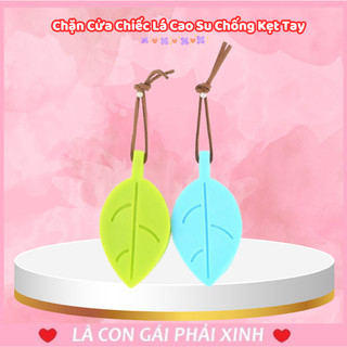 Miếng chặn khe cửa hình chiếc lá chất liệu nhựa chống va đập cửa kẹt tay bé, gió lùa sập cửa