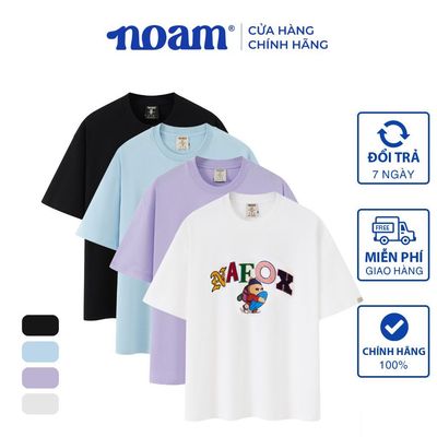 Áo thun Form rộng NOAM Colorway 100% Cotton 280GSM - Màu Trắng/ Đen/ Tím/ Xanh