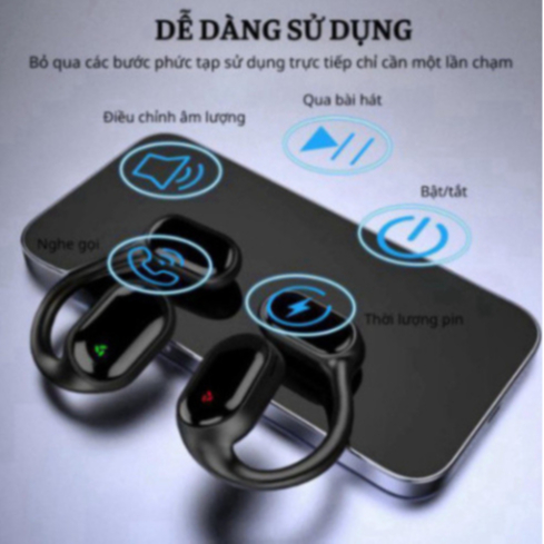 Tai Nghe Bluetooth Thể Thao XG33, Thiết Kế Treo Vành Tai, Tai Nghe Cảm Ứng Vân Tay Tích Hợp Micro