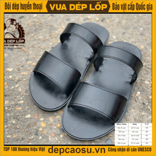 Dép cao su 2 quai ngang lốp máy bay, dép Bác Hồ thương hiệu VUA DÉP LỐP Phạm Quang Xuân