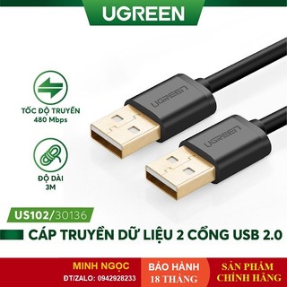 Dây cáp usb 2.0 2 đầu đực dài từ 0.5-3m chính hãng ugreen us102 - hàng chính hãng bảo hành 18 tháng