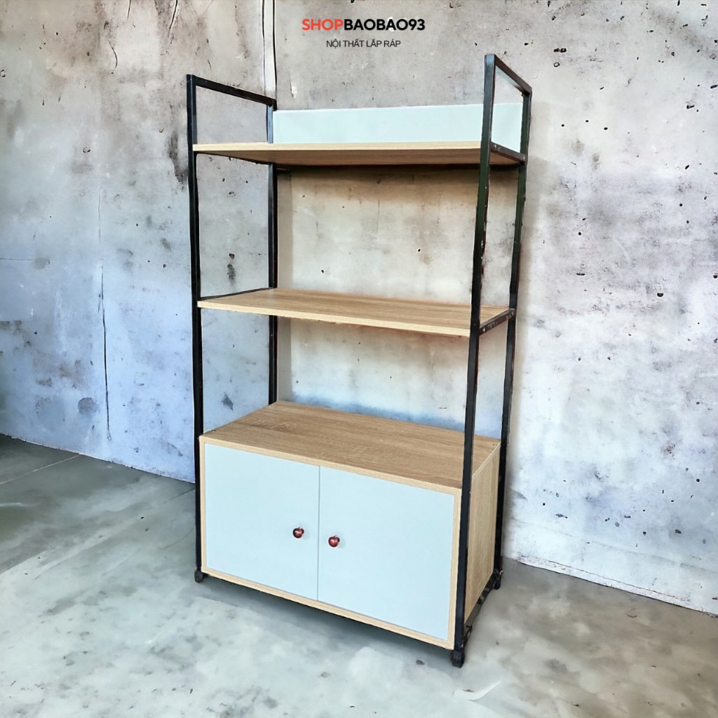 Kệ gỗ 4 tầng kệ đựng đồ nhà bếp đa năng chất chất liệu MDF phong cách hiện đại - B120