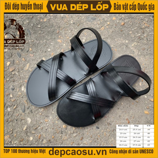 Dép cao su kiểu 4 quai chéo thương hiệu VUA DÉP LỐP Phạm Quang Xuân, chính hãng, bảo hành, ảnh thật