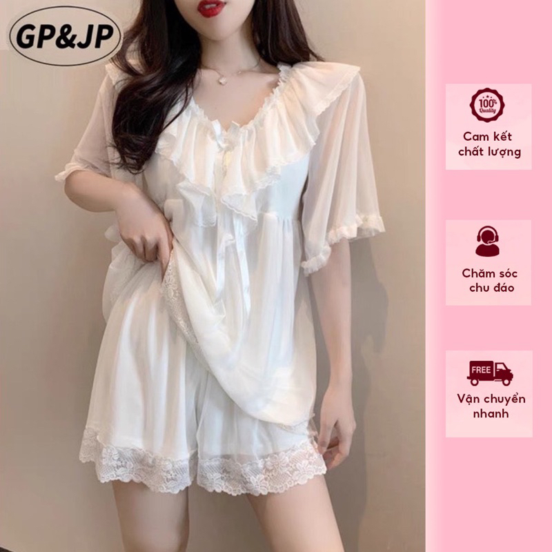 Bộ đồ mặc nhà tiểu thư chất voan lụa lạnh