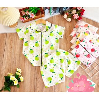 ( 4 bộ 4 màu 4 họa tiết khác nhau) Combo 4 Bộ Lụa Viền Tay ngắn Bé (6-20kg)