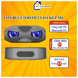 Loa bluetooth 5.0 manovo m4 loa kép, bass mạnh, siêu trầm