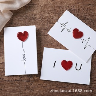 Thiệp kèm thư 3D trái tim tình yêu sáng tạo, Thiệp Valentine Chúc Mừng Lễ Tình Nhân, Thiệp Valentine Day Trái Tim