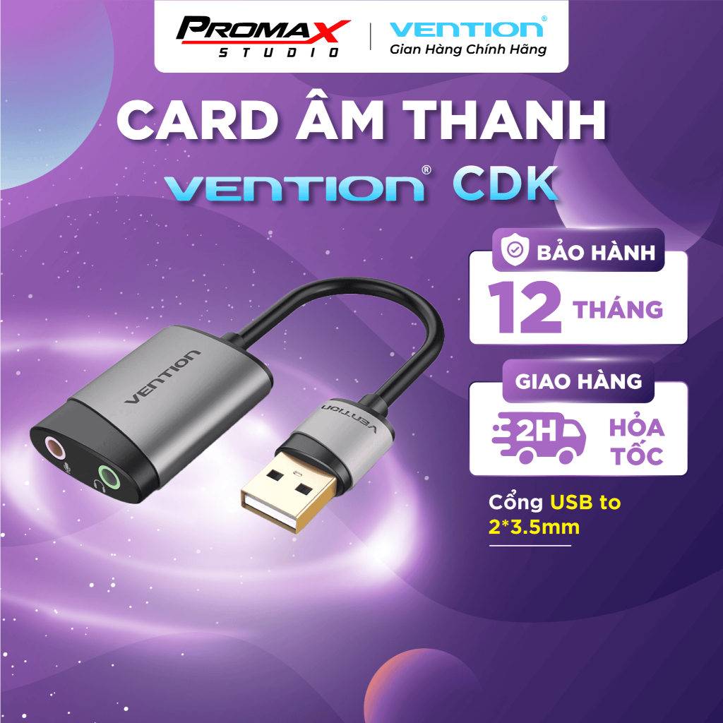 Card Âm Thanh Mở Rộng USB VENTION CDK (USB to 2*3.5mm)
