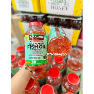 (Hoả tốc SG) Dầu cá Kirkland Wild Alaskan Fish Oil 1400mg 230 viên của Mỹ