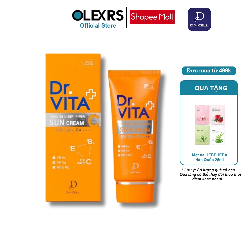 Kem Chống Nắng Vitamin C Dr.Vita Vitamin Sun Cream SPF 50+ PA+++ Chống Tia UV, Chống Lão Hóa