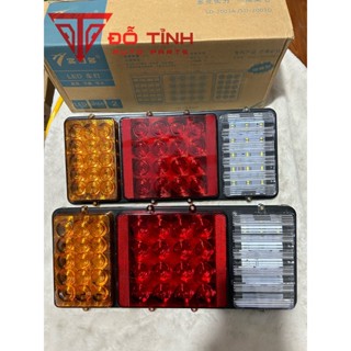 Đèn hậu xe tải Led 2003. Đèn hậu 3 khoang vuông điện 12/24v.